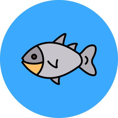 balık simgesi vektör illüstrasyonu