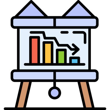 iş grafiği simgesi - taslak biçimi