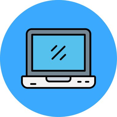 Bilgisayar simgesi. Web için basit bilgisayar vektör simgeleri çizimi