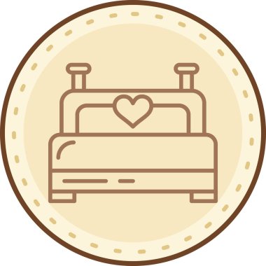 yatak modern simgesi, vektör illüstrasyonu