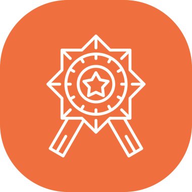 Rozet vektör çizgisi simgesi, rozet, rozet