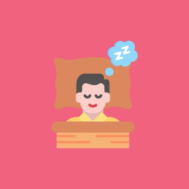 Uyuyan Adam ve Kitap 'ın vektör çizimi.