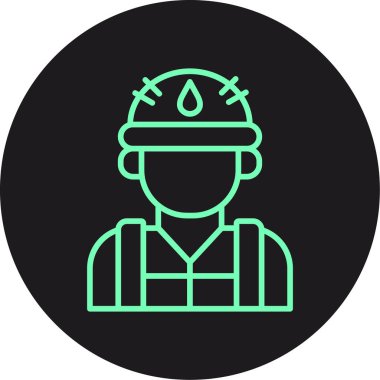 Benzersiz gaz işçisi çizgi vektör simgesi