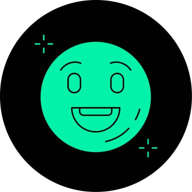 Mutlu Emoji Simgesi Vektör İllüstrasyonu