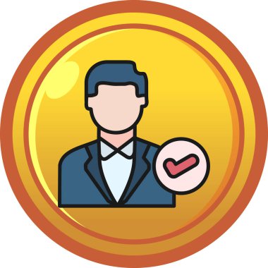 Madeni para ikonu olan adam. vektör çizimi tasarımı