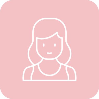 Kadın avatar simgesi, vektör illüstrasyonu