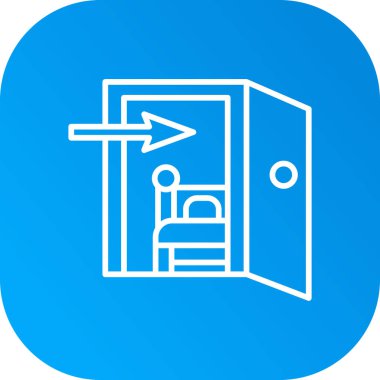 Soyut arkaplanda kapı simgesi izole edildi