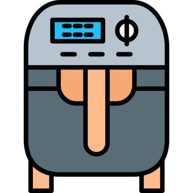 makine simgesi, vektör illüstrasyonu beyaz arkaplanda izole edildi