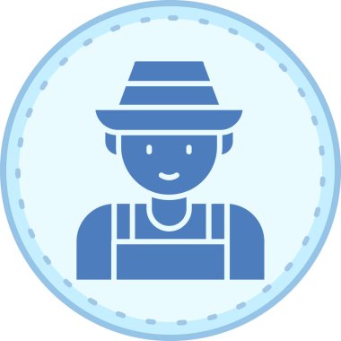 Çiftçi. Web simgesi basit illüstrasyon