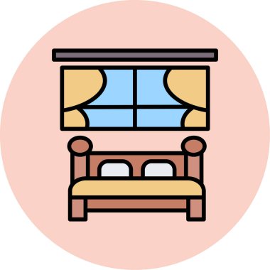 Mobilya. Web simgesi basit illüstrasyon