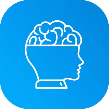 İnsan beyni izole edilmiş çizgi vektör ikonu tasarımı