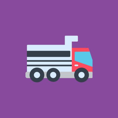 Düz stil izole edilmiş kamyon simgesi. ulaşım sembolü