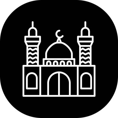 Ramazan Kareem ikonu. Web için cami vektör simgesinin özet çizimi