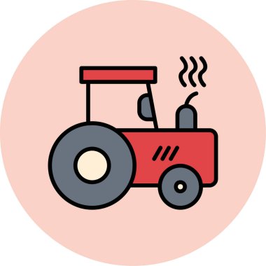 Bir traktör simgesinin vektör illüstrasyonu