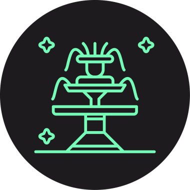 Beyaz arka planda izole edilmiş çizgi sirk ikonu. Kamp parkı. Lunapark. Renkli taslak konsepti. vektör.