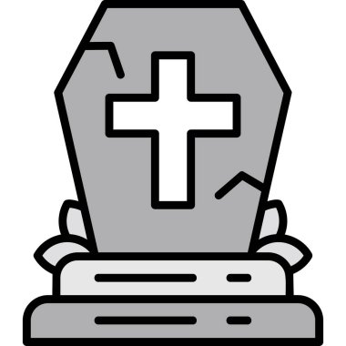 Mezar taşı. Web simgesi basit illüstrasyon