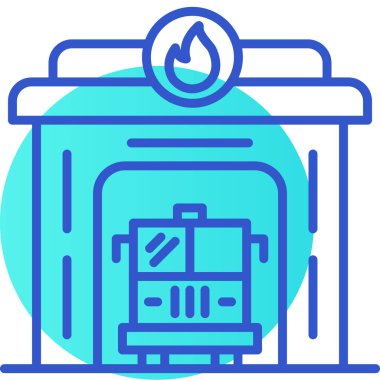 Gaz kazanının ikonu. Web için gaz kazan vektör simgelerinin özet çizimi