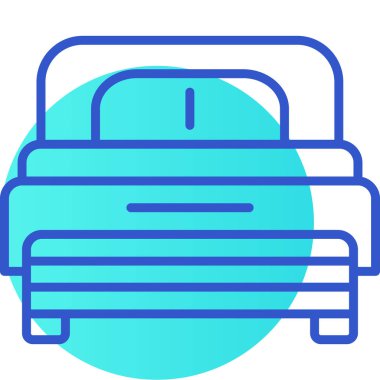 yatak simgesi, vektör illüstrasyonu basit tasarım