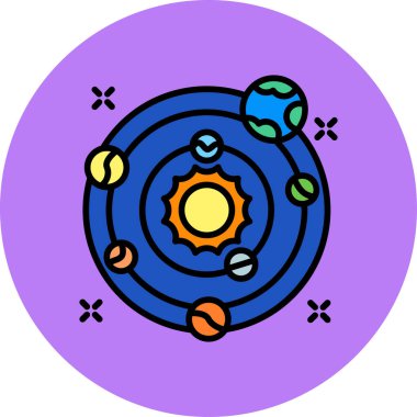 uzay gezegenleri simgesi, özet biçimi