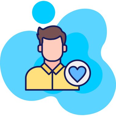 Kalbi sosyal medya sembolüyle tutan adam