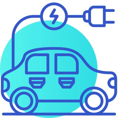 Electric car  icon, vector illustration simple design