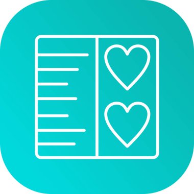 Kalp ikonu vektör illüstrasyonu