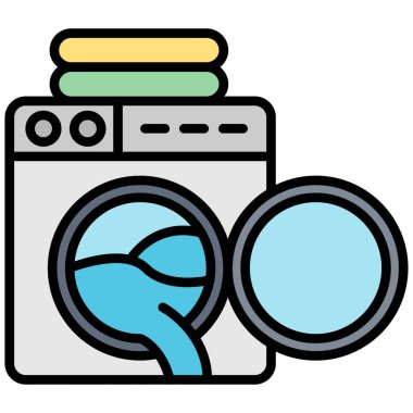 çamaşır simgesi, vektör illüstrasyonu