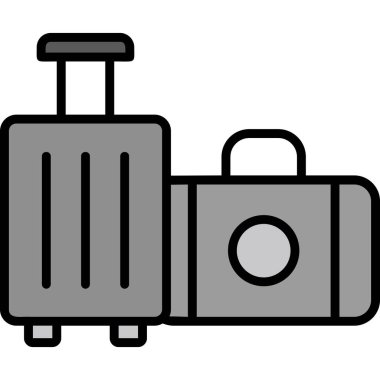 Bavul simgesi. Web için basit seyahat vektör sembolü çizimi