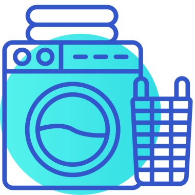 Çamaşır makinesi. Basit resimleme