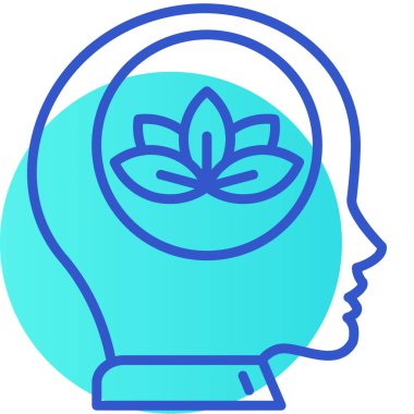 Yaprak ikonu olan bir insan. İnsan ve çiçek vektör simgeleri ince çizgi izole