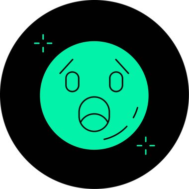 Üzgün simge simgesi. Web için üzgün ifade vektör simgesinin özet çizimi