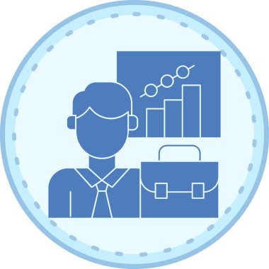 İş adamı. Web simgesi basit illüstrasyon