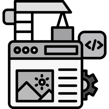 Web tasarımı ve geliştirme ikonu. vektör illüstrasyonu