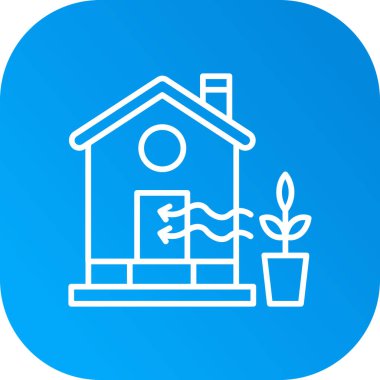 El simgesinde ağaç olan ev, beyaz arkaplanda izole edilmiş vektör illüstrasyonu