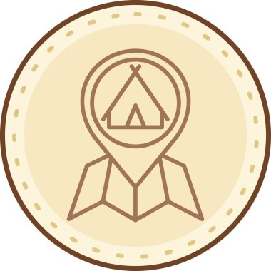 Bir çadır simgesinin vektör illüstrasyonu