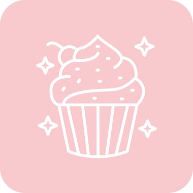 Ana hatlarıyla tatlı kek ikonu