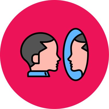 ayna simgesi. Web için ayna vektör simgelerinin özet çizimi