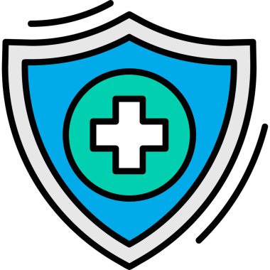 kalkan ikon vektör illüstrasyonu