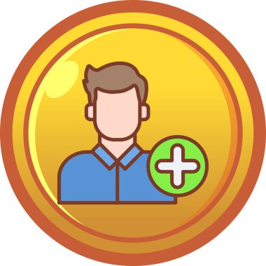 Madeni para simgesi olan adam, basit vektör illüstrasyonu