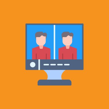 arkaplanda izole edilmiş iki bilgisayar vektörü simgesi