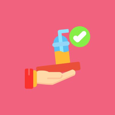 Test tüpleri ve şişe vektör illüstrasyonuyla el.