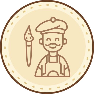 Çekiçli şapkalı bir adamın karikatür ikonunun vektör çizimi