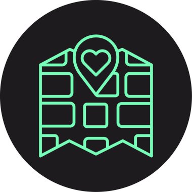 Eşsiz Kalp Vektörü Kabartma Simgesi