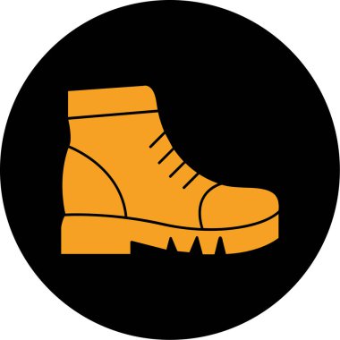 Bir çift siyah ve sarı ayakkabının vektör simgesi