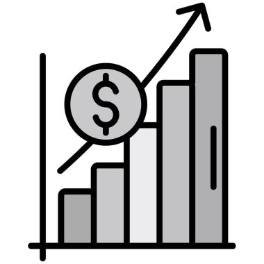 iş grafiği simgesi. Web için iş grafiği vektör simgelerinin özet çizimi