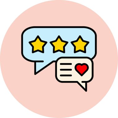 Geri besleme derecelendirme vektörü renk çizgisi simgesi