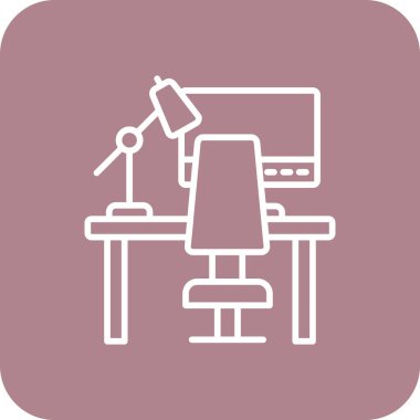 Ofis koltuğu. Basit simge