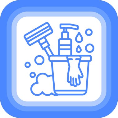 temizlik fırçası simgesi, basit vektör illüstrasyonu