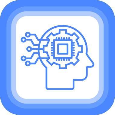 Yapay zeka beyin simgesi ana hat biçiminde