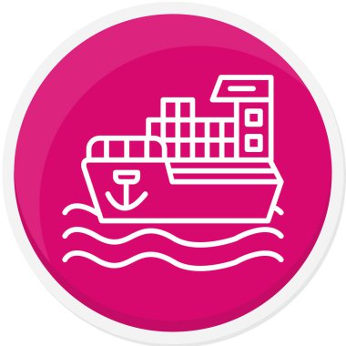 Gemi. Web simgesi basit illüstrasyon